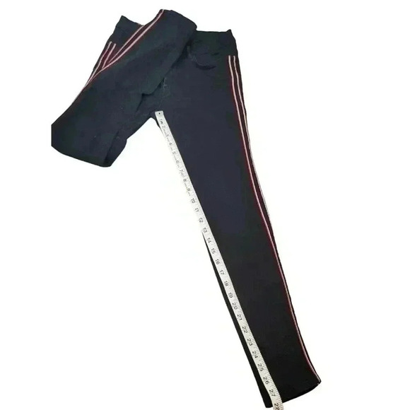 Zara Basics Z1975 Denim Navy Skinny Jeans Red White Stripe Sides Stretchy Size 4 - Picture 11 of 12